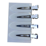 Maxbell 4Pcs No Bend Seamless Curl Pin Hair Clips Clamps for Makeup Hairstyling White Leaf
