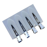 Maxbell 4Pcs No Bend Seamless Curl Pin Hair Clips Clamps for Makeup Hairstyling White Leaf