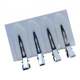 Maxbell 4Pcs No Bend Seamless Curl Pin Hair Clips Clamps for Makeup Hairstyling White Leaf
