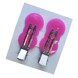 Maxbell 4Pcs No Bend Seamless Curl Pin Hair Clips Clamps for Makeup Hairstyling Peanut Rosy