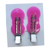 Maxbell 4Pcs No Bend Seamless Curl Pin Hair Clips Clamps for Makeup Hairstyling Peanut Rosy