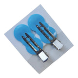 Maxbell 4Pcs No Bend Seamless Curl Pin Hair Clips Clamps for Makeup Hairstyling Peanut Blue