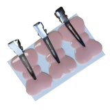 Maxbell 4Pcs No Bend Seamless Curl Pin Hair Clips Clamps for Makeup Hairstyling Butterfly Pink