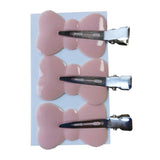 Maxbell 4Pcs No Bend Seamless Curl Pin Hair Clips Clamps for Makeup Hairstyling Butterfly Pink