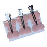 Maxbell 4Pcs No Bend Seamless Curl Pin Hair Clips Clamps for Makeup Hairstyling Butterfly Pink