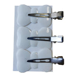 Maxbell 4Pcs No Bend Seamless Curl Pin Hair Clips Clamps for Makeup Hairstyling Butterfly White