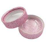 Maxbell Round Eyelash Carrier Container Storage Case Lashes Display Holder Box Glitter Pink