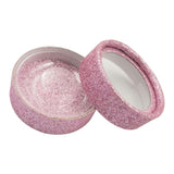 Maxbell Round Eyelash Carrier Container Storage Case Lashes Display Holder Box Glitter Pink