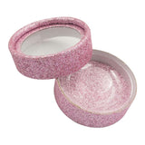 Maxbell Round Eyelash Carrier Container Storage Case Lashes Display Holder Box Glitter Pink