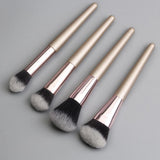 Maxbell 4x Shaggy Makeup Cosmetic Brushes Set Foundation Blush Loose Powder Brush Black