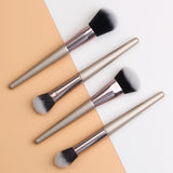 Maxbell 4x Shaggy Makeup Cosmetic Brushes Set Foundation Blush Loose Powder Brush Black