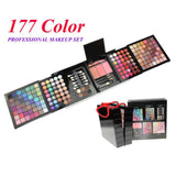 Maxbell 177 Colors Cosmetic Palette Matte Shimmer Eyeshadow Lip Gloss Concealer Set