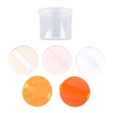 5Pcs Cotton Makeup Powder Puff with Rayon Ribbon Blush Powder Blending Puff