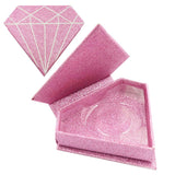 Maxbell Diamond Shape False Eyelashes Storage Case Box Eyelash Holder Organizer Glitter Pink