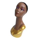 Female Mannequin Manikin Head Model Wig Jewelry Glasses Display Stand Golden