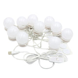 Maxbell 10x Hollywood Style LED Vanity Lights Dimmable Makeup Mirror Light Bulbs Kit White