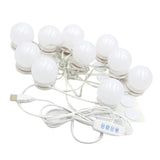 Maxbell 10x Hollywood Style LED Vanity Lights Dimmable Makeup Mirror Light Bulbs Kit 3 Colors