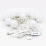 Maxbell 10x Hollywood Style LED Vanity Lights Dimmable Makeup Mirror Light Bulbs Kit 3 Colors