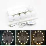 Maxbell 10x Hollywood Style LED Vanity Lights Dimmable Makeup Mirror Light Bulbs Kit 3 Colors