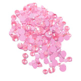 Maxbell 350x Fluorescent Flatback Sparkling Nail Rhinestones 3D Tips Decor Beads Pink