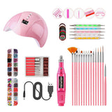 Maxbell Nail Dryer Leg Light Polisher Painting Brushes Dotting Pen Rhinestones Set