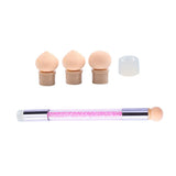 Maxbell Nail Art Sponge Stamper Brush Paint Dotting Gradient Blooming UV Gel Pen Pink