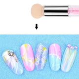 Maxbell Nail Art Sponge Stamper Brush Paint Dotting Gradient Blooming UV Gel Pen Pink