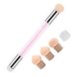 Maxbell Nail Art Sponge Stamper Brush Paint Dotting Gradient Blooming UV Gel Pen Pink