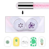 Maxbell Nail Art Sponge Stamper Brush Paint Dotting Gradient Blooming UV Gel Pen Pink