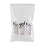 Maxbell 14pcs Nail Art Painting Brushes Dotting Pen Rhinestones Striping Tape Set