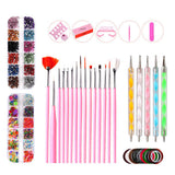 Maxbell Nail Art Tool Kit Painting Brushes Dotting Pen Rhinestones Striping Tape Set