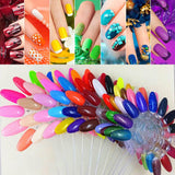 120pcs Fan Shape Nail Art Tips Display Ring Polish Board Practice Sticks White