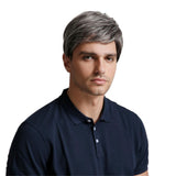 Maxbell 10'' Men's Short Straight Side Part Natural Looking Cosplay Wig Gray