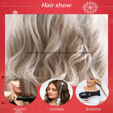 Maxbell 16'' Women Graceful Blonde Natural Medium Curly Wavy Cosplay Human Hair Wig