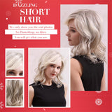 Maxbell 16'' Women Graceful Blonde Natural Medium Curly Wavy Cosplay Human Hair Wig