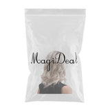 Maxbell 16'' Women Graceful Blonde Natural Medium Curly Wavy Cosplay Human Hair Wig