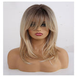 Maxbell 20'' Medium Straight Synthetic Side Part Wigs Women Cosplay Layered Full Wig