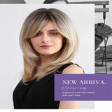 Maxbell 20'' Medium Straight Synthetic Side Part Wigs Women Cosplay Layered Full Wig