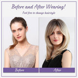 Maxbell 20'' Medium Straight Synthetic Side Part Wigs Women Cosplay Layered Full Wig