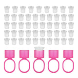 Maxbell 50pcs Disposable Tattoo Ink Cups Pigments Holder Rings with Sponge White