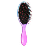 Maxbell Oval Rubber Paddle Brush Massage Cushioned Hairbrush Hair Detangler Comb Blue