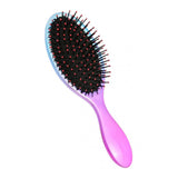 Maxbell Oval Rubber Paddle Brush Massage Cushioned Hairbrush Hair Detangler Comb Blue