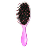 Maxbell Oval Rubber Paddle Brush Massage Cushioned Hairbrush Hair Detangler Comb Silver