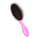 Maxbell Oval Rubber Paddle Brush Massage Cushioned Hairbrush Hair Detangler Comb Silver