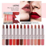 Waterproof Matte Velvet Lipstick 2-in-1 Long Wearing Lip Gloss Lip Stick 6