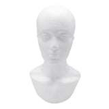 Maxbell Lightweight Foam Male Mannequin Head Hat Wig Glasses Display Stand White 01