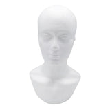 Maxbell Lightweight Foam Male Mannequin Head Hat Wig Glasses Display Stand White 01