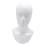 Maxbell Lightweight Foam Male Mannequin Head Hat Wig Glasses Display Stand White 01