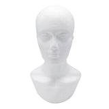 Maxbell Lightweight Foam Male Mannequin Head Hat Wig Glasses Display Stand White 01