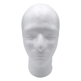 Maxbell Lightweight Foam Male Mannequin Head Hat Wig Glasses Display Stand White 02